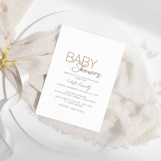 Modern minimalistisch wit genderneutraal Baby show Kaart