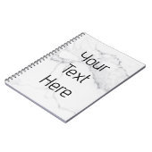 Modern minimalistisch wit grijs marmeren rots ontw notitieboek (Linkerzijde)