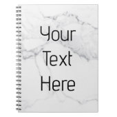 Modern minimalistisch wit grijs marmeren rots ontw notitieboek (Voorkant)