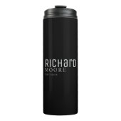 modern minimalistisch wit, grijs wit thermosbeker (Voorkant)