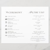 Modern minimalistisch wit huwelijksprogramma (Achterkant)