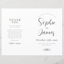 Modern minimalistisch wit huwelijksprogramma