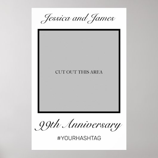 Modern minimalistisch wit Jubileum - Fotoprop Poster (Voorkant)