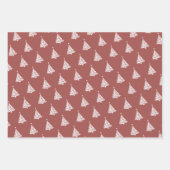 Modern minimalistisch wit kerstboompatroon inpakpapier vel (Voorkant 3)