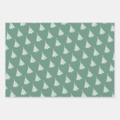 Modern minimalistisch wit kerstboompatroon inpakpapier vel (Voorkant)