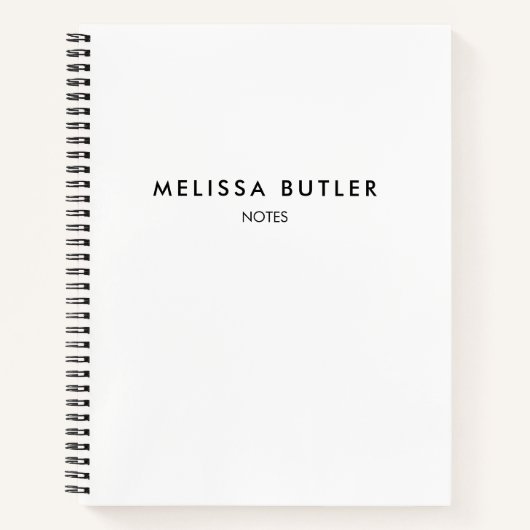Modern minimalistisch wit Notitieboek (Voorkant)