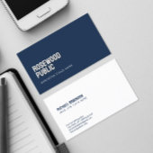 Modern minimalistisch wit op donkerblauw | Sans Se Visitekaartje