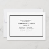 Modern minimalistisch wit op zwarte repetitie kaart (Voorkant)