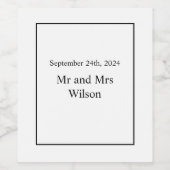 Modern minimalistisch wit op zwarte wijnetiketten wijn etiket (Enkel label)