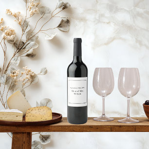 Modern minimalistisch wit op zwarte wijnetiketten wijn etiket