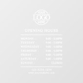 Modern minimalistisch wit | Openingstijden van bed Raamsticker (Vel)