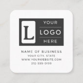 Modern Minimalistisch Wit QR-code Aangepast Logo Vierkante Visitekaartje (Voorkant)
