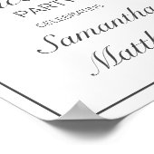 Modern minimalistisch wit Quinceañera Welkomstteke Poster (Hoek)