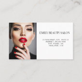 Modern minimalistisch wit script Professionele fot Visitekaartje (Achterkant)