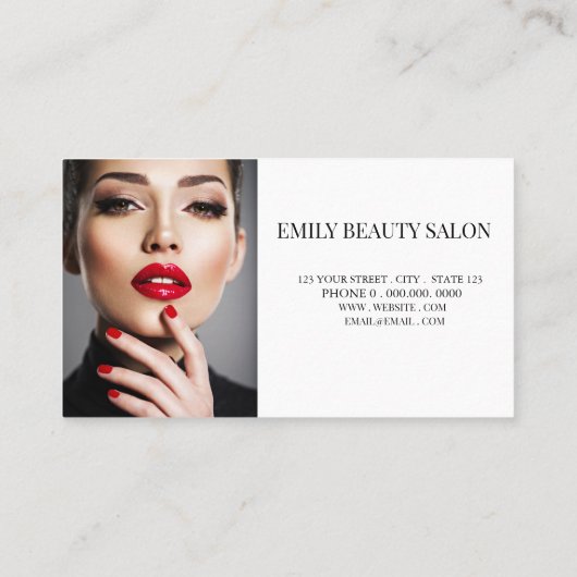 Modern minimalistisch wit script Professionele fot Visitekaartje (Achterkant)