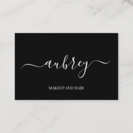 Modern minimalistisch wit script Zwart Visitekaartje