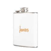 Modern minimalistisch wit Sinaasappel Voeg Jouw na Heupfles (Links)