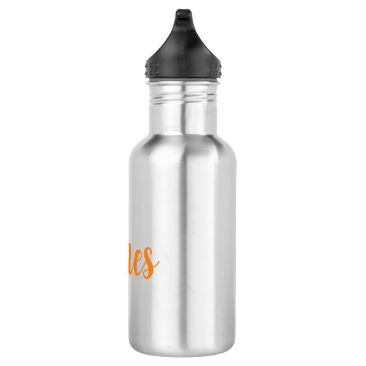 Modern minimalistisch wit Sinaasappel Voeg Jouw na Waterfles (Rechts)