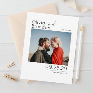 Modern Minimalistisch Wit sparen de Foto van de Da Save The Date