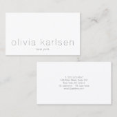 Modern minimalistisch wit visitekaartje (Voorkant / Achterkant)