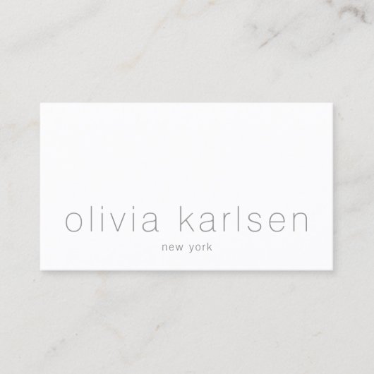 Modern minimalistisch wit visitekaartje (Voorkant)