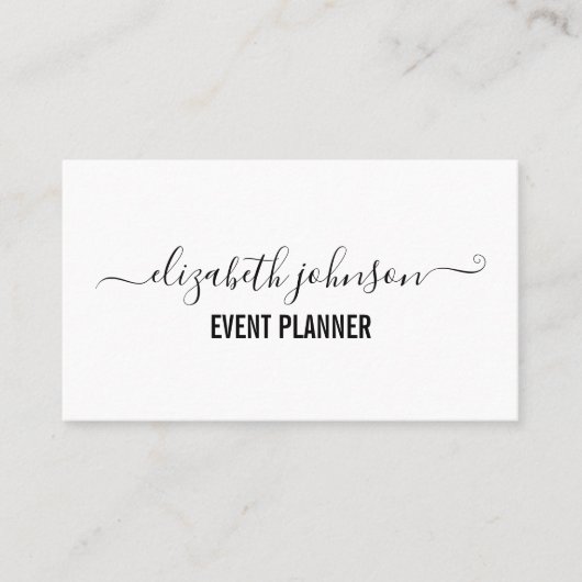 Modern minimalistisch wit visitekaartje (Voorkant)