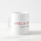 Modern minimalistisch wit vlak koffiemok (Voorkant links)