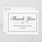 Modern minimalistisch wit Vrijgezellenfeest dank u Briefkaart (Voorkant / Achterkant)