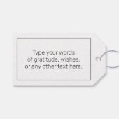 Modern minimalistisch wit zwart Baby shower Cadeaulabel (Voorkant (Horizontaal))