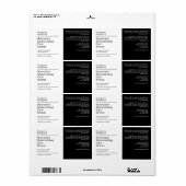 modern minimalistisch wit zwart druppelfleslabel etiket (Full Sheet)