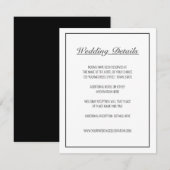 Modern Minimalistisch Wit Zwart Informatiekaartje (Voorkant / Achterkant)