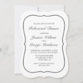 Modern minimalistisch wit zwart repetitie diner kaart (Voorkant)