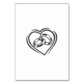 Modern minimalistisch wit zwart tafelnummer (Achterkant)