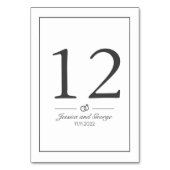 Modern minimalistisch wit zwart tafelnummer (Voorkant)