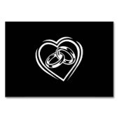 Modern minimalistisch wit zwart tafelnummer (Achterkant)