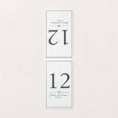 Modern Minimalistisch Wit Zwart Tafelnummer Kaart (Buitenkant ongevouwen)