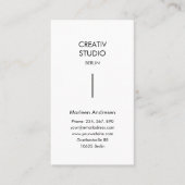 Modern Minimalistisch Wit Zwart Visitekaartje (Voorkant)