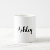 Modern minimalistisch wit zwart, voeg Jouw naam to Magische Mok (Center)