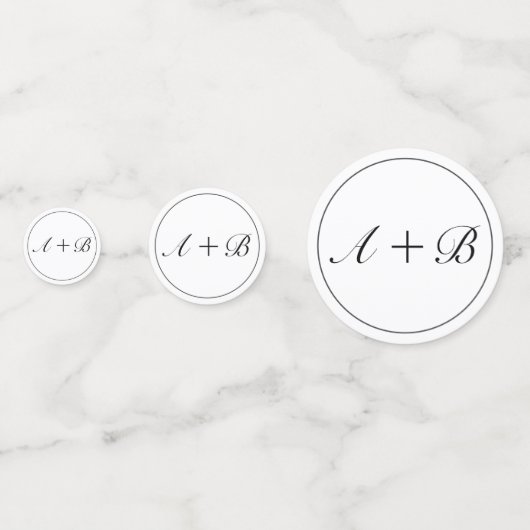 Modern minimalistisch wit zwart Vrijgezellenfeest Confetti (Achterkanten)