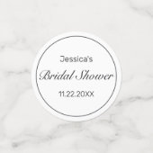 Modern minimalistisch wit zwart Vrijgezellenfeest Confetti (Kleine voorkant)