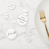 Modern minimalistisch wit zwart Vrijgezellenfeest Confetti (Groep)