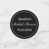 Modern minimalistisch wit zwart Vrijgezellenfeest Confetti (Kleine voorkant)