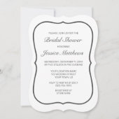 Modern minimalistisch wit zwart Vrijgezellenfeest Kaart (Voorkant)