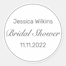 Modern minimalistisch wit zwart Vrijgezellenfeest Ronde Sticker