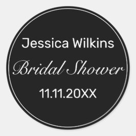 Modern minimalistisch wit zwart Vrijgezellenfeest Ronde Sticker