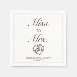 Modern Minimalistisch Wit Zwart Vrijgezellenfeest  Servet