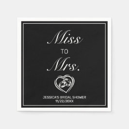 Modern Minimalistisch Wit Zwart Vrijgezellenfeest  Servet