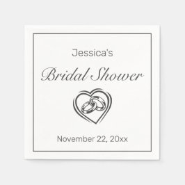 Modern minimalistisch wit zwart Vrijgezellenfeest Servet