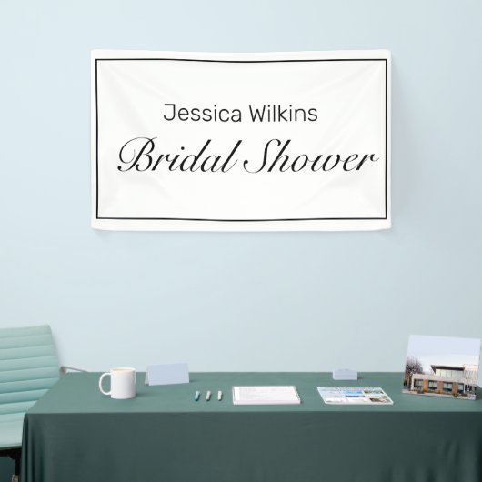 Modern minimalistisch wit zwart Vrijgezellenfeest Spandoek (Beurs)