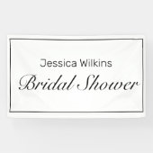 Modern minimalistisch wit zwart Vrijgezellenfeest Spandoek (Horizontaal)